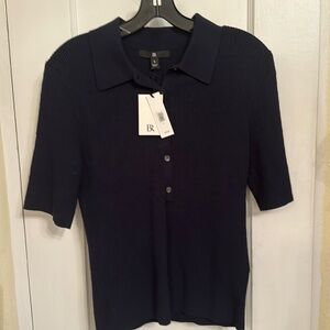 Banana Republic CeCe sweater polo, navy blue size small NWT